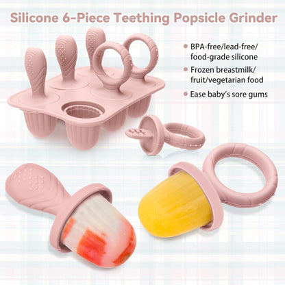 Silicone Toddlers Popsicle Molds with Sticks, 2Packs Mini Popsicles Molds for Baby Breastmilk Popsicle Molds for Teething Relief, Frozen Treats Maker Popsicle Maker Ice Pop Mold for Babies Kids