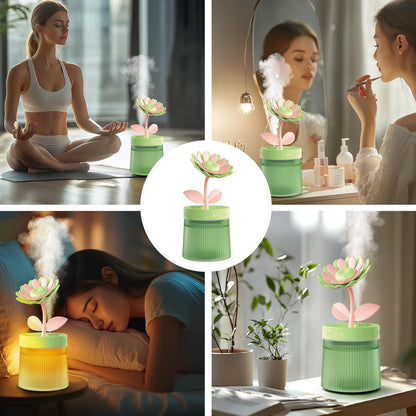 Cute Mini Humidifier 320mL Cool Mist Humidifie mute with 2 Mist Modes,for Home/Nursery/Office,Portable Mini Air Moisturizer,rechargeable mini humidifier(Gardenia pink)