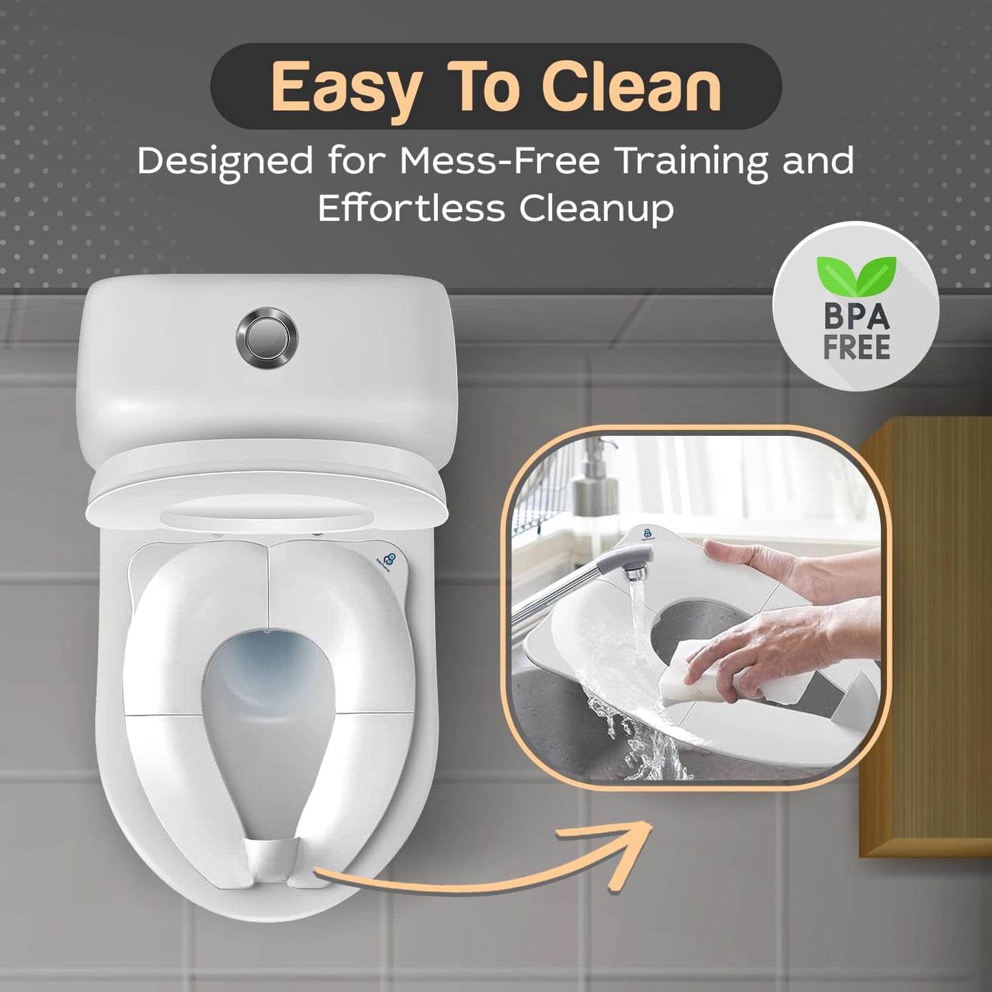 Baby Proof Me Potty Training Seat Travel – Foldable Potty Training Seat Cover for Toddlers, Portable, Travel Potty Seat, Folding Toilet Seat for Kids, and Toddler Toilet Seat Cover