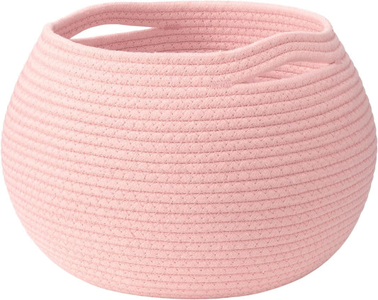 Goodpick Baby Basket for Nursery, Woven Basket for Home Décor, Round Wicker Baskets for Toy Storage, Diaper Caddy Organizer for Nursery Playroom, Jute, 10"D x 8.3"H