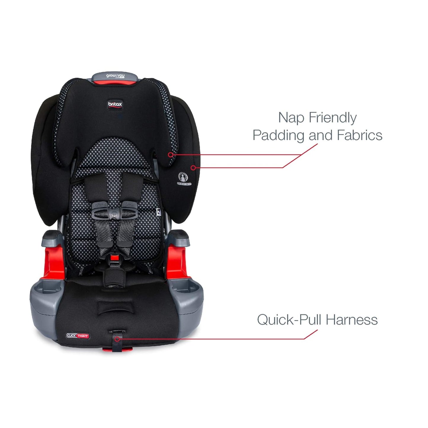 Britax Grow with You ClickTight Harness-2-Booster Car Seat, Cool N Dry - Cool Flow Moisture Wicking Fabric
