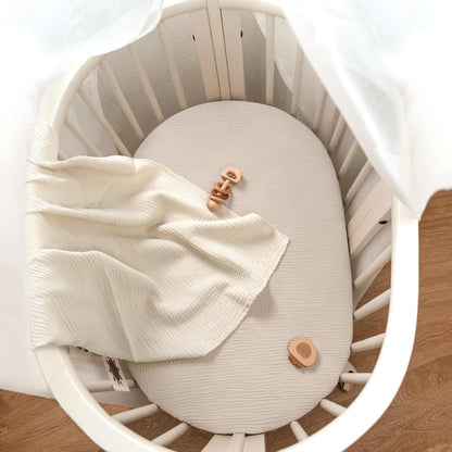 lulumoon Muslin Bassinet Sheets for Baby: Soft Bedside Sleeper Bassinet Fitted Sheets for Boys and Girls