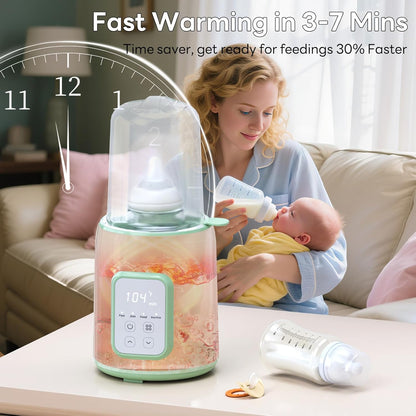 Bottle Warmer, 8-in-1 Fast Baby Bottle Warmer for Breastmilk and Formula,Milk Warmer with Accurate Temperature Control and Automatic Shut-Off,Multifunctional Bottle Warmers for All Bottles (Purple)