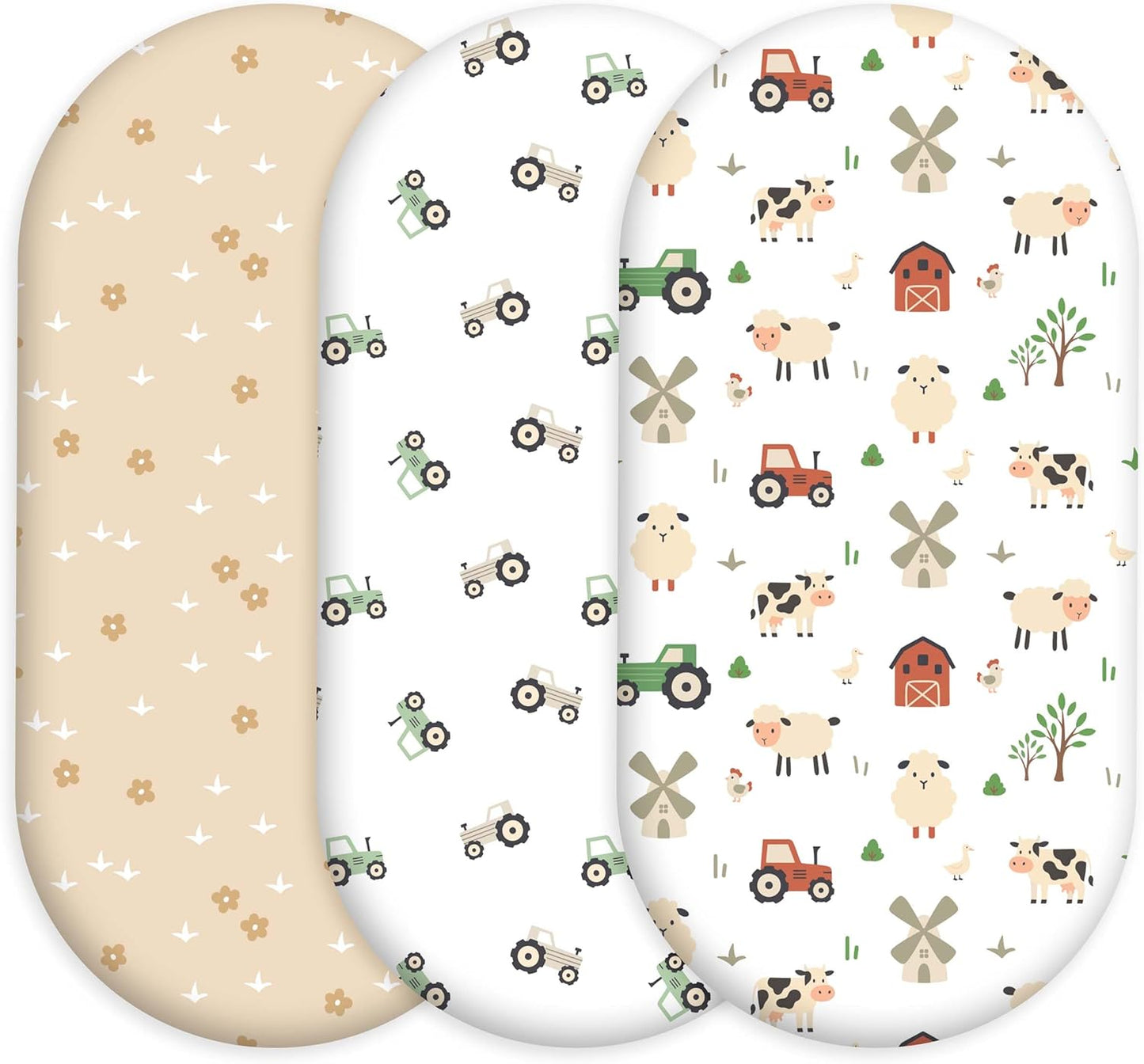 Bedside Sleeper Bassinet Fitted Sheets 20 x 33, 3 Pack Baby Delight Beside Me Dreamer,Babybond,Jimglo,koola,cowiewie,fodoss, Dream On Me Baby Square Bassinet, Pink Animal