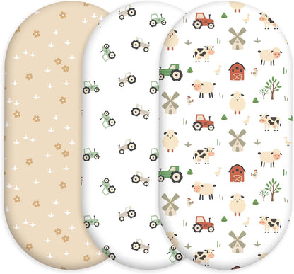 Bedside Sleeper Bassinet Fitted Sheets 20 x 33, 3 Pack Baby Delight Beside Me Dreamer,Babybond,Jimglo,koola,cowiewie,fodoss, Dream On Me Baby Square Bassinet, Pink Animal