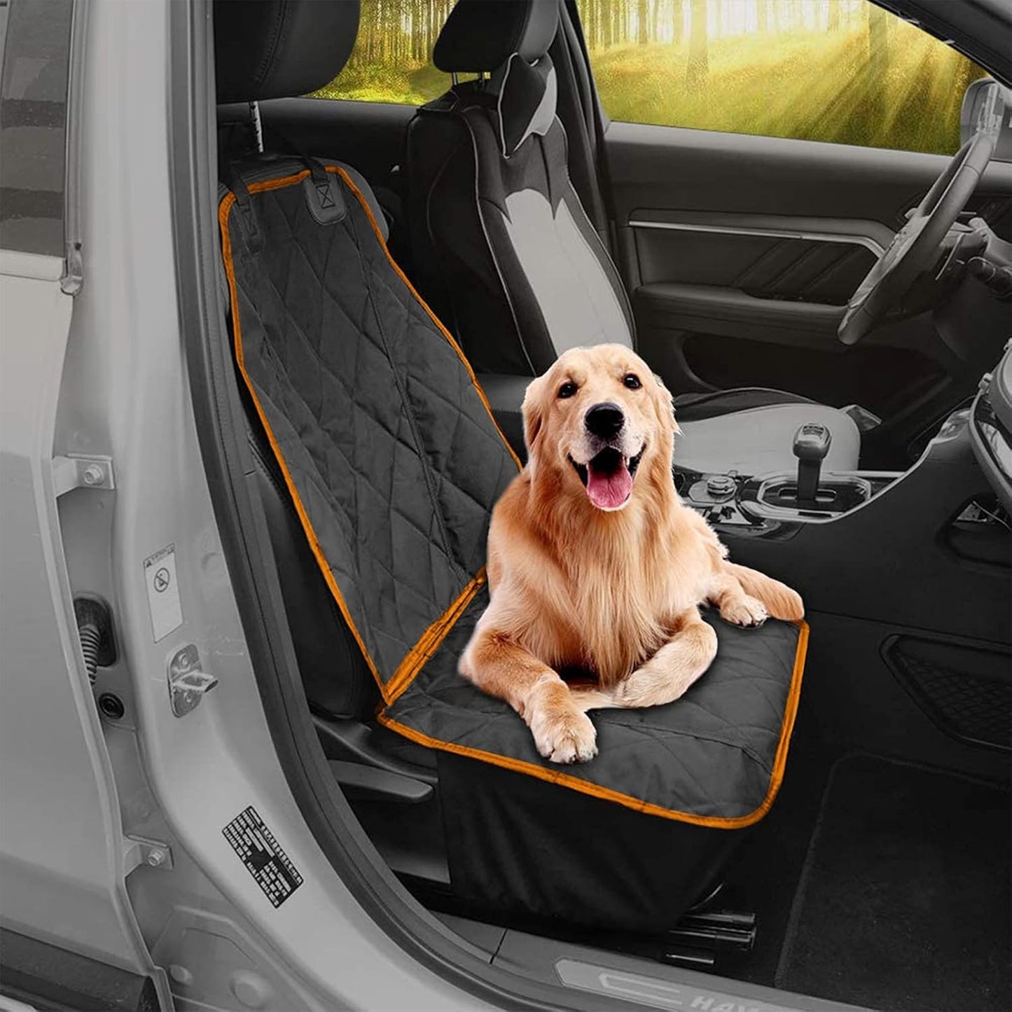 AsFrost Dog Seat Cover Cars Trucks SUVs, Thick 600D Heavy Duty Pets Car Seat Cover, Waterproof & Wear-Resistant Durable Nonslip Backing & Hammock Convertible, Black, 2 Pack