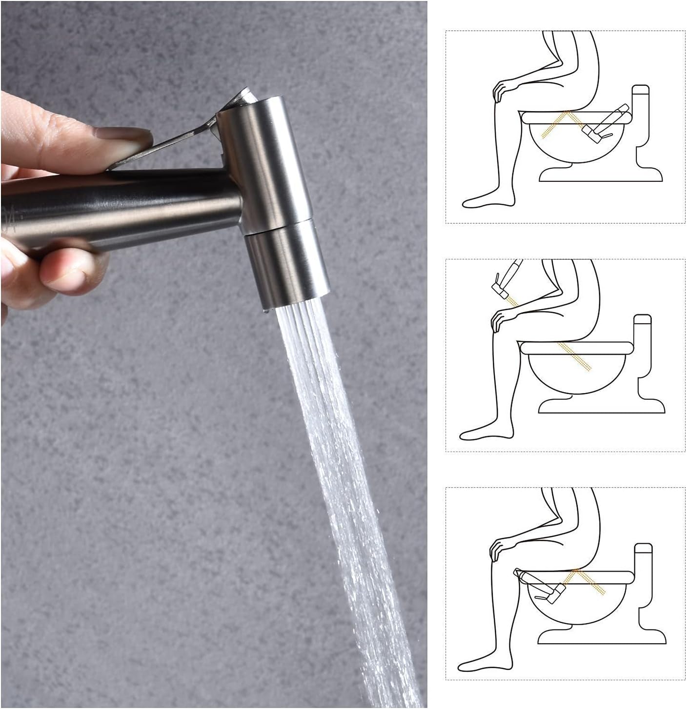 Handheld Metal Bidet Sprayer & Cloth Diaper Washer Combo
