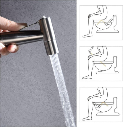 Handheld Metal Bidet Sprayer & Cloth Diaper Washer Combo