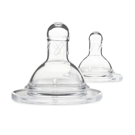Motif Medical Replacement Slow Flow Nipples for Duo Baby Bottle - Dishwasher-Safe, Silicone Newborn Bottle Nipples - Baby Bottle Nipples for Comfortable Feeding (2 Nipples Included)
