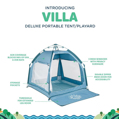 Baby Delight Go with Me Villa Portable Tent and Playard | Kids Tent and Playhouse | Indoor and Outdoor | Green Garden