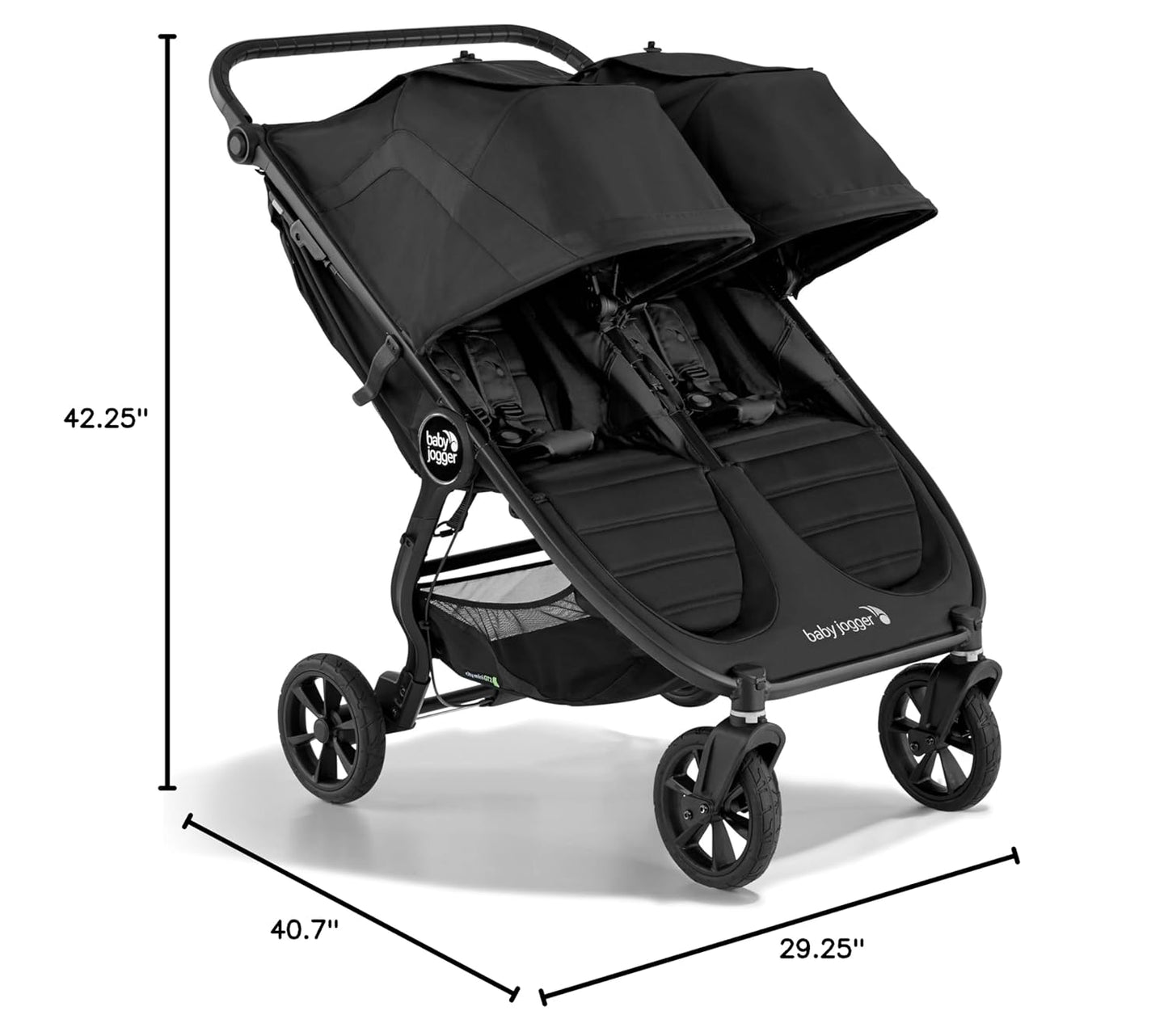 Baby Jogger City Mini GT3 All Terrain Baby Stroller with Forever Air Rubber Tires, All Wheel Suspension, Lightweight Stroller with Magnetic Buckle, No-Rethread Harness, and Foot Brake, Frosted Ivory