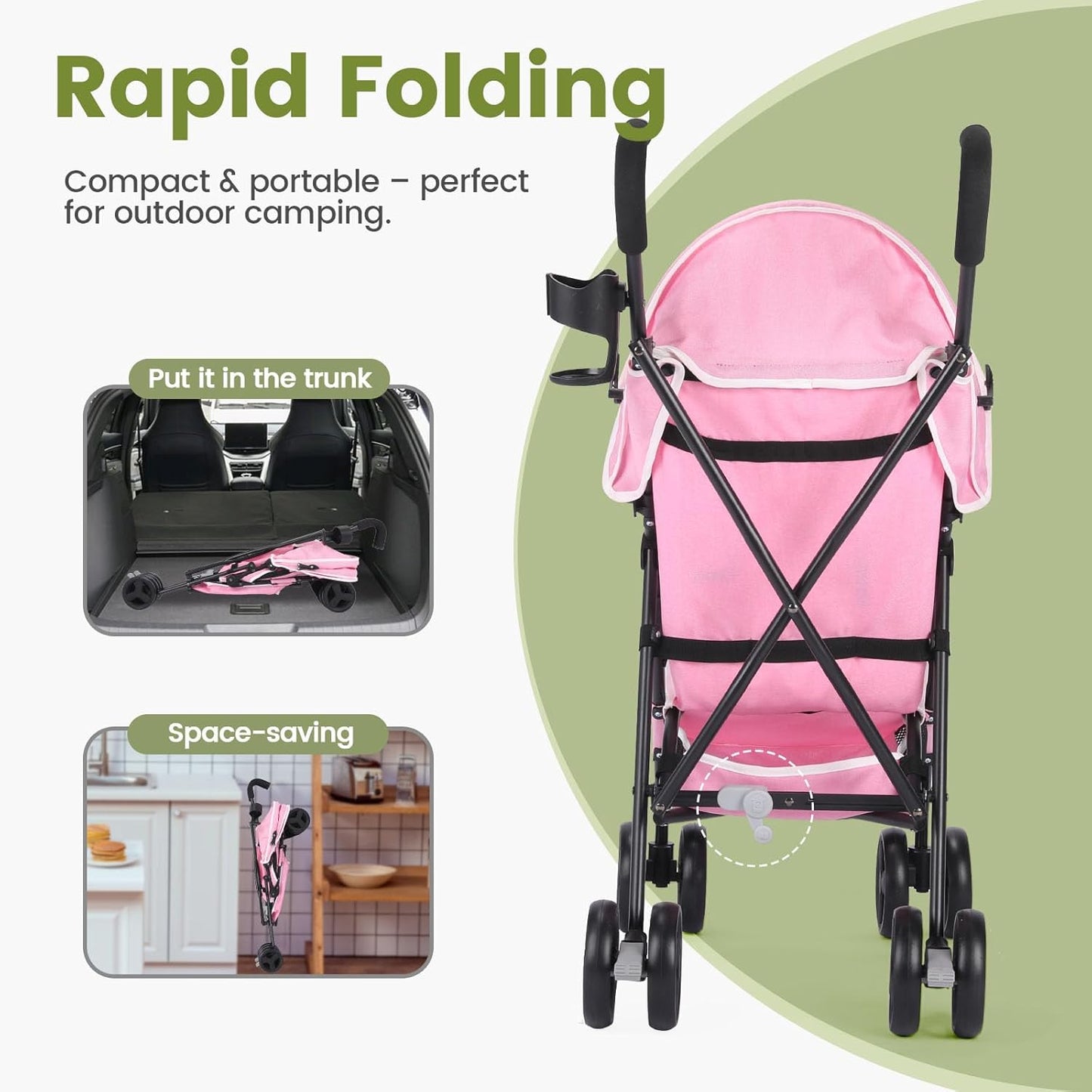6-36M Baby Stroller, Umbrella Stroller with Foldable Pushchair with Adjustable Canopy, Folding Infant Newborn Pram Stroller with Storage Basket, Cup Holder, Suspension Wheels for Infants (Dark Grey)