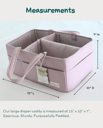 Lily Miles Baby Diaper Caddy Organizer - Large Tote Bag for Newborn essentials Boy or Girl - Baby Shower Basket - Nursery Must Haves - Registry Favorites - Newborn Caddie Car Organizer