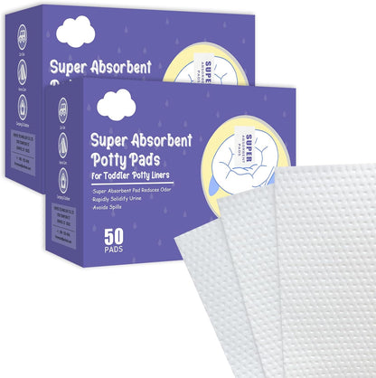 50 Packs Super Absorbent Urine Pads Portable Child Used with Travel Potty Bags Disposable Liners for Toddlers, Toilet Seat for Kids Pee Training