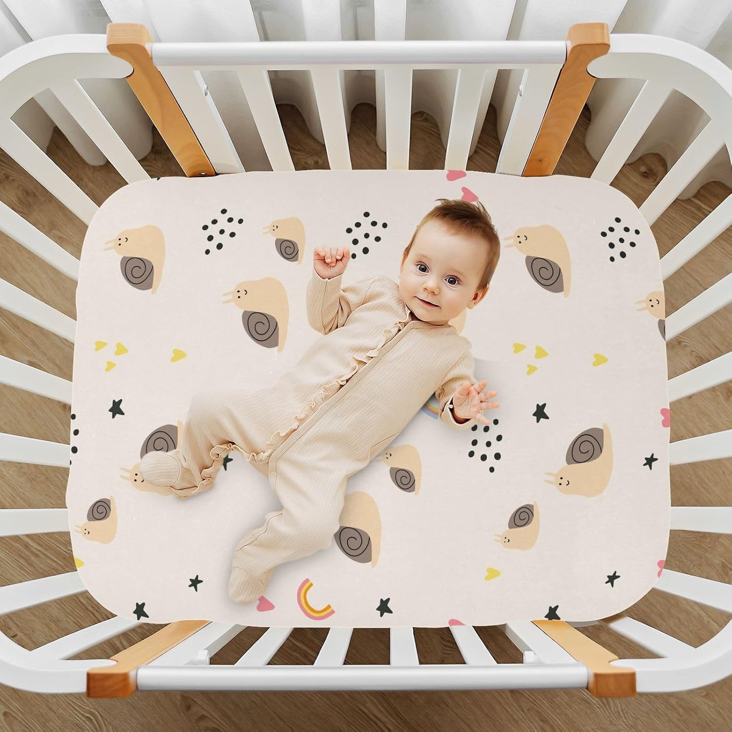 Fitted Crib Sheets Turtle Sea Horse Stretchy Portable Playard Sheets for Baby Toddler, Breathable Soft Mini Crib Mattress 39 x 27 in for Boys and Girls