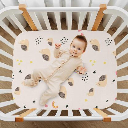 Fitted Crib Sheets Turtle Sea Horse Stretchy Portable Playard Sheets for Baby Toddler, Breathable Soft Mini Crib Mattress 39 x 27 in for Boys and Girls