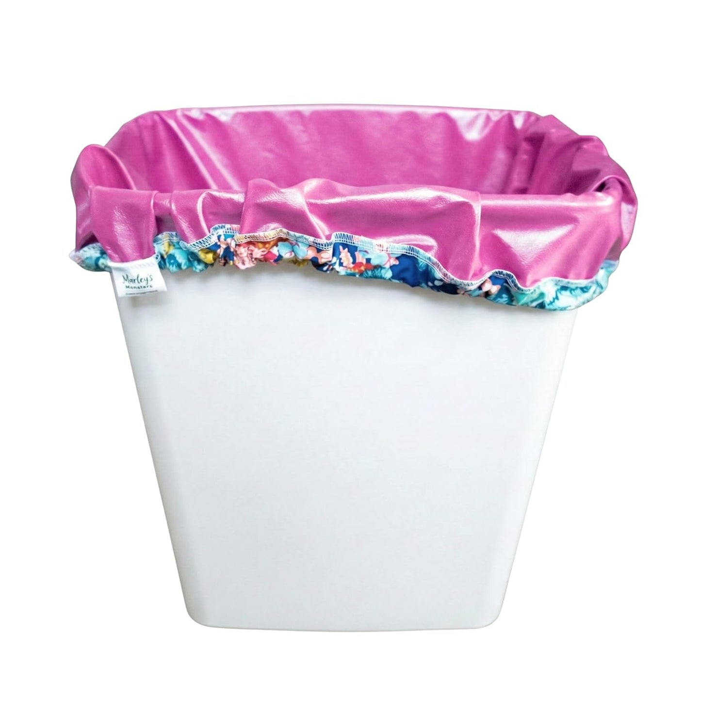 Marley's Monsters Washable Pail Liner - Reusable Water Resistant Trash & Recycling Bag with Drawstring Closure, Cotton Strap & Seamless Bottom - USA Made PUL Fabric for Kitchen, Laundry & Camping