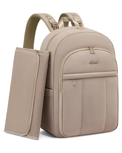 LOVEVOOK Diaper Bag Backpack, Large Puffy Baby Bag with Changing Pad Insulated Pockets Stroller Straps, Waterproof Diaper Backpacks for Mom Dad, Coffee Brown