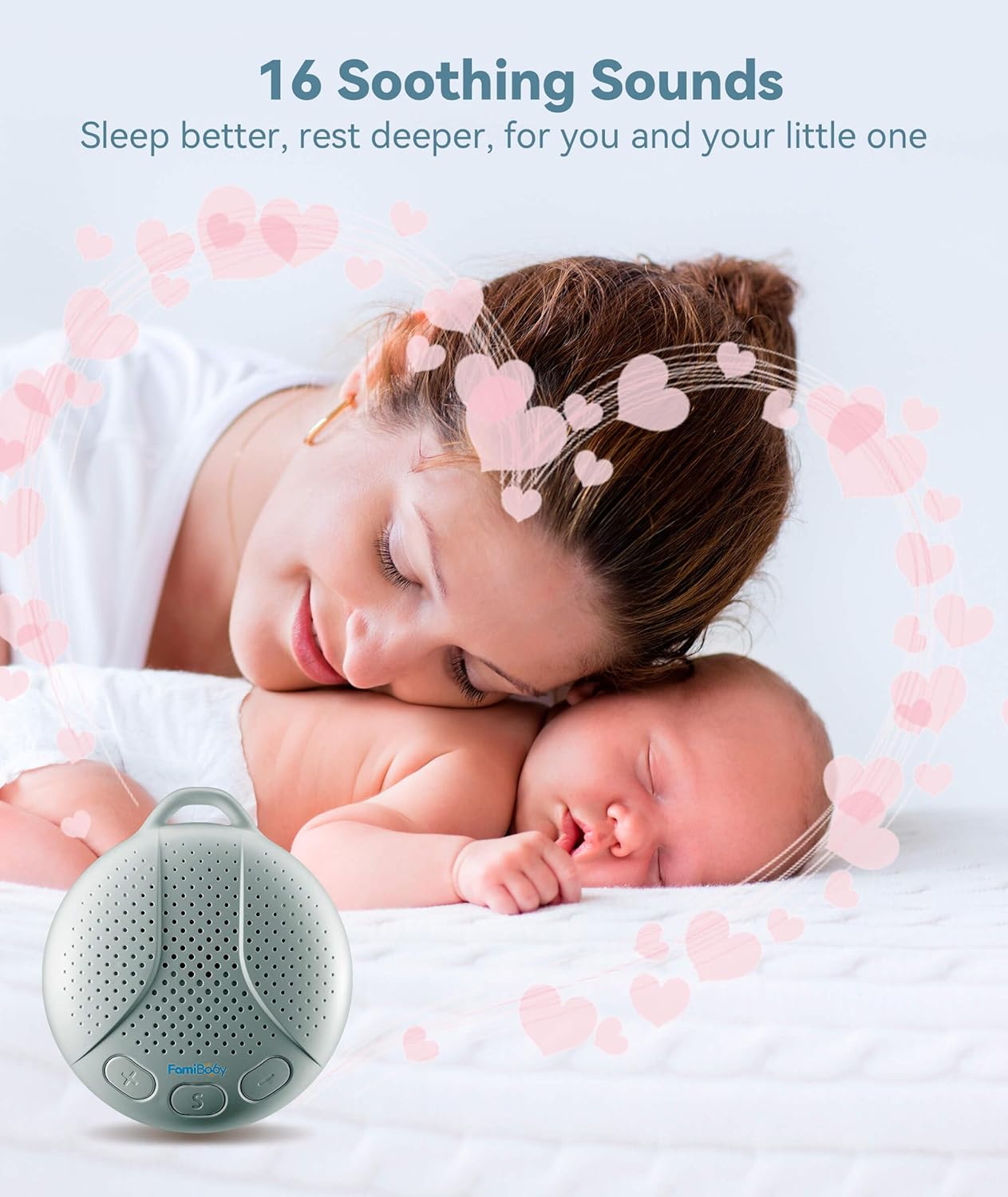 Sound Machine for Babies and Kids - Baby Sleep Soother | Portable White Noise Machine with Night Light for Nursery | 16 Soothing Sounds | Shush | Travel | Registry Gift | Baby Shower