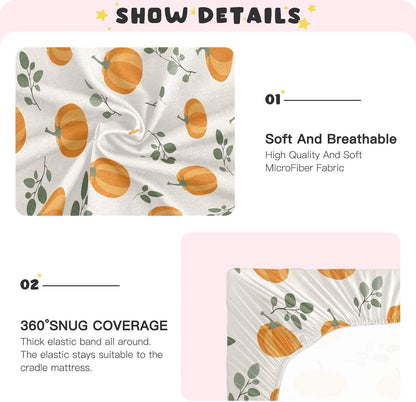 Fitted Crib Sheets Cactus and Floral Stretchy Portable Playard Sheets for Baby Toddler, Breathable Soft Mini Crib Mattress 52 x 28 in for Boys and Girls