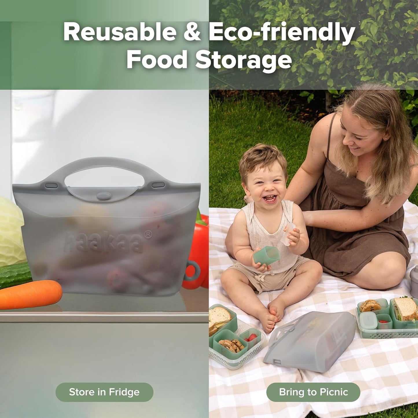 Haakaa On-The-Go Silicone Microwave Steam Sterilizer Bags for Travel, 40oz/1250ml Reusable Silicone Steaming Bags for Baby Bottles, Breast Pump, Accessories, Pacifiers, Teethers,Grey/1PC