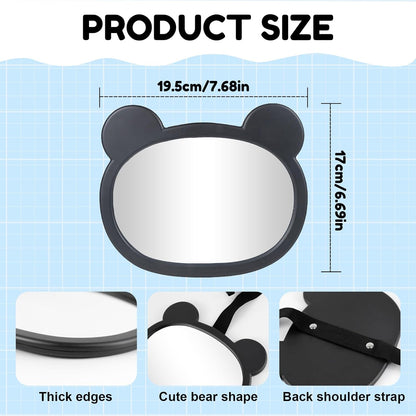 Shatterproof Baby Car Mirror, Car Seat Mirror for Baby Rear Facing Seat Easy Install on Headrest, Wide Angle Clear Wide View, Easily Observe the Child Move