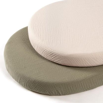 lulumoon Muslin Bassinet Sheets for Baby: Soft Bedside Sleeper Bassinet Fitted Sheets for Boys and Girls