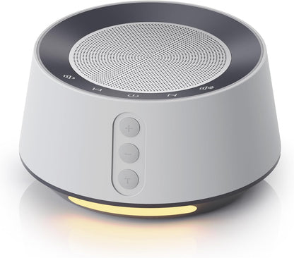BGOVERSS White Noise Sound Machine with 20 Soothing Sounds, 10 Colors Night Light Sleep Machines Home Office Travel, 5 Timers and Memory Feature Sound Machine for Nursery Baby Kids Adults (White)