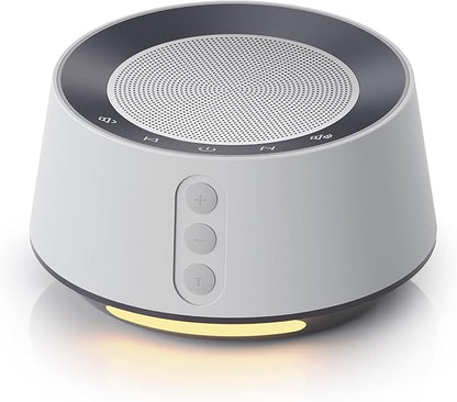 BGOVERSS White Noise Machine with Night Light – 20 Soothing Sounds, 10 Color Lights, 5 Timer Settings & Memory Function, Portable Sleep Sound Machine for Baby Nursery, Kids & Adults, Grey
