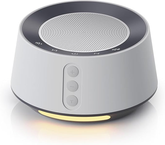 BGOVERSS White Noise Machine with Night Light – 20 Soothing Sounds, 10 Color Lights, 5 Timer Settings & Memory Function, Portable Sleep Sound Machine for Baby Nursery, Kids & Adults, Grey