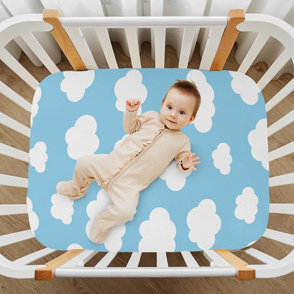 Fitted Crib Sheets Cactus and Floral Stretchy Portable Playard Sheets for Baby Toddler, Breathable Soft Mini Crib Mattress 52 x 28 in for Boys and Girls
