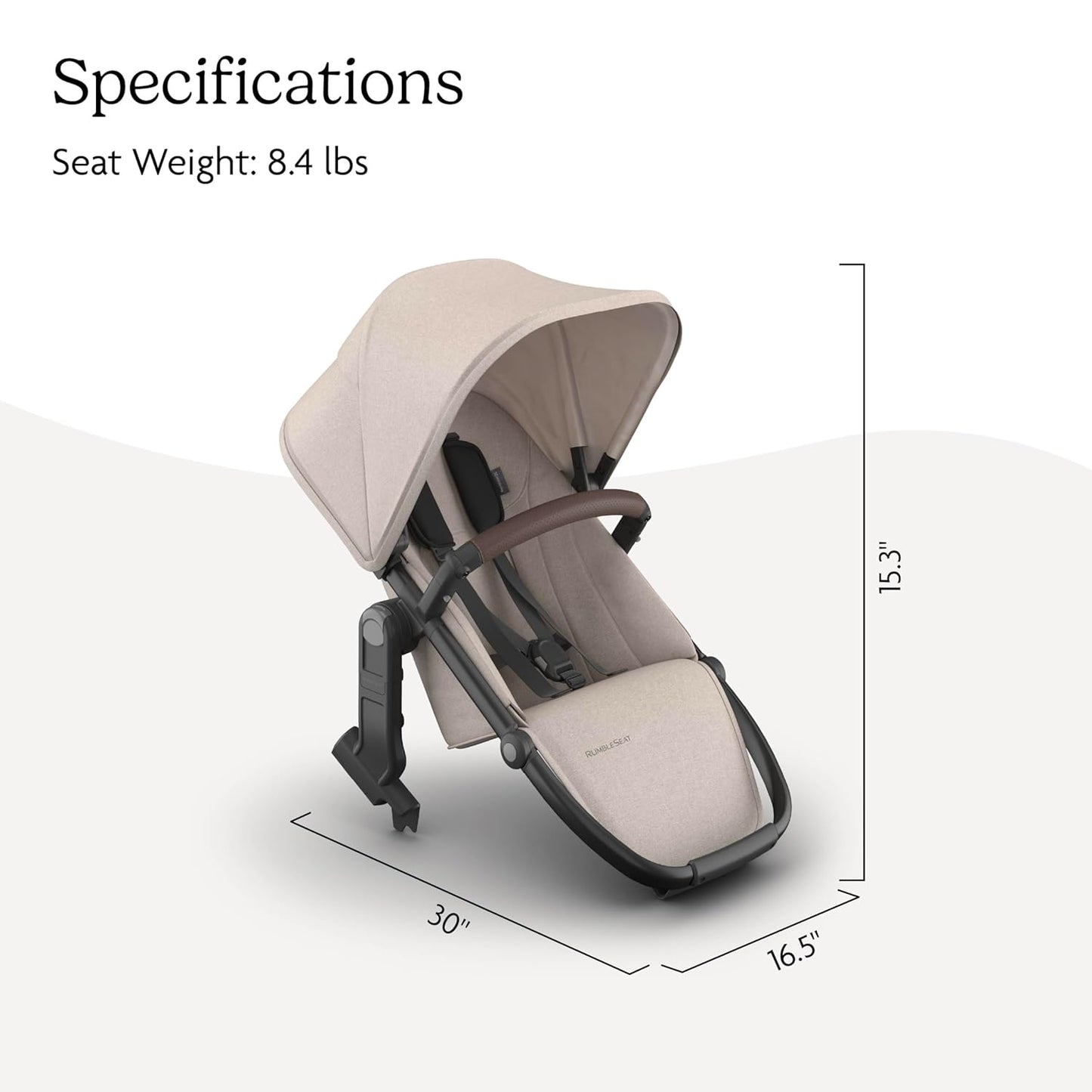 UPPAbaby RumbleSeat V3 Second Lower Seat - Compatible with Vista V2 and Vista V3 - All-Weather Seat + Magnetic Buckle – Adapters Included -Owen (Mocha Mélange)