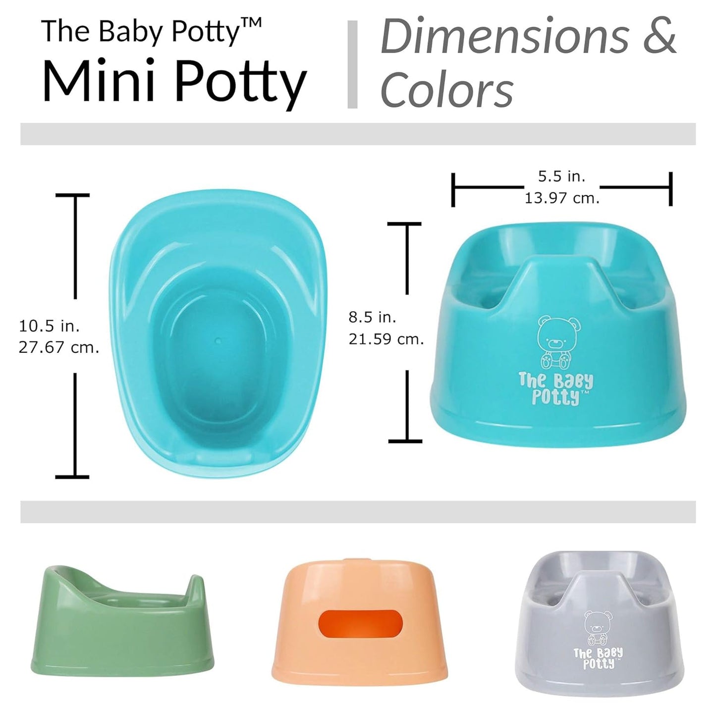 The Baby Potty - Mini Potty | Early Potty Training | Elimination Communication | Portable & Lightweight | Promote Independence | Child Training Toilet (Sage Green)
