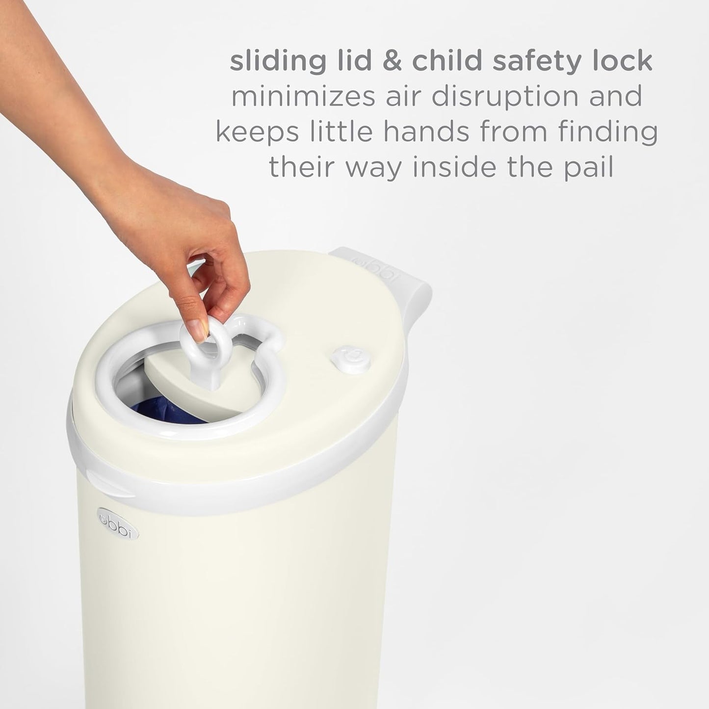 Ubbi Steel Diaper Pail, Odor Locking, No Special Bag Required, Award-Winning, Registry Must-Have, White