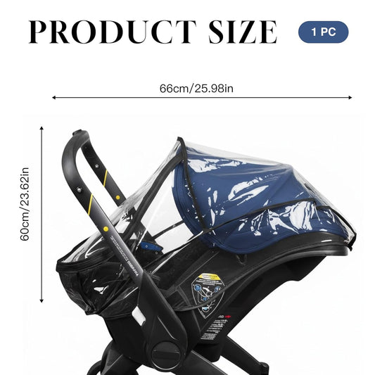 Car Seat Rain Cover, Compatible with Doona Infant Car Seat Stroller, Food Grade EVA with Side Ventilation - Waterproof Windproof Protection Against Rain Snow Wind Dust Cold