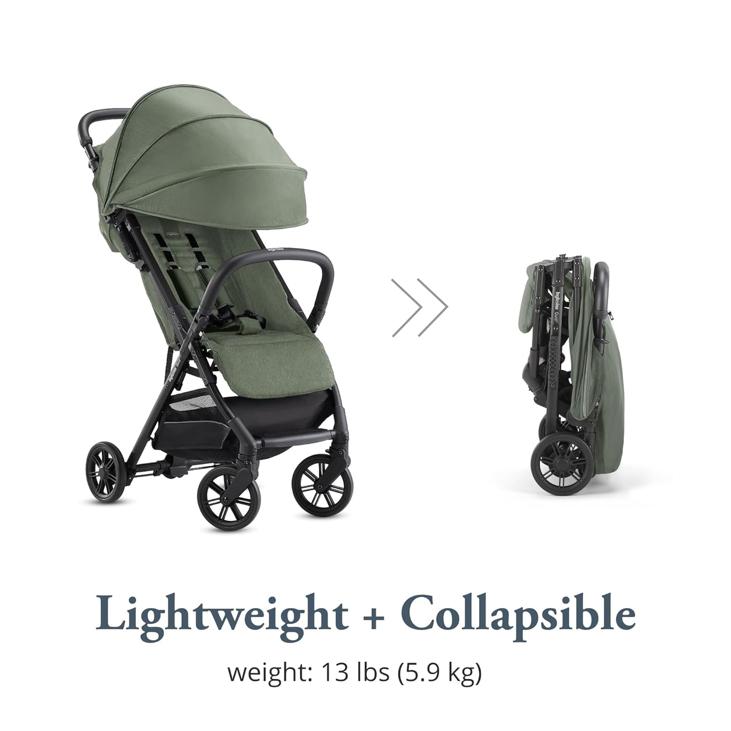 Inglesina Quid 2 Stroller - Midnight Blue - Ultra Compact Lightweight Travel Stroller, Babies and Toddlers, Airplane Overhead, Foldable, Reclining Seat, Collapsible Canopy, 3 Months - 50 lbs, BPA Free