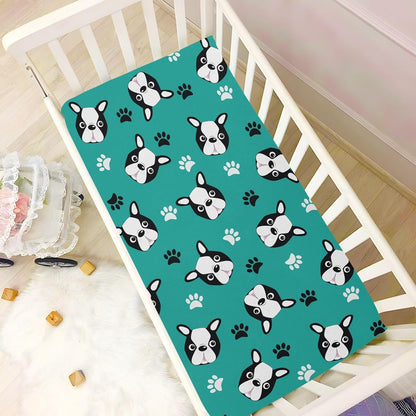 Fitted Crib Sheets Turtle Sea Horse Stretchy Portable Playard Sheets for Baby Toddler, Breathable Soft Mini Crib Mattress 39 x 27 in for Boys and Girls