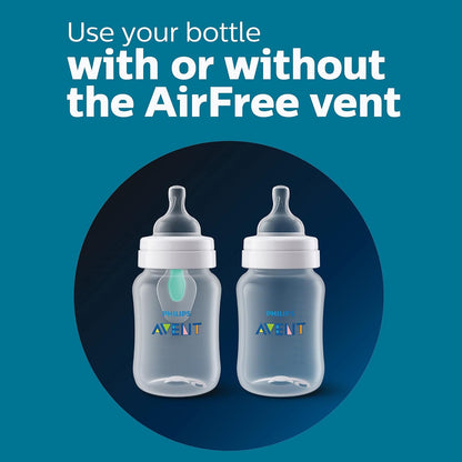 Philips Avent, Anti-Colic Baby Bottle with AirFree Vent, Scy703/91, Clear, Scy703/91, 9 Ounce