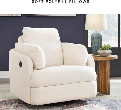 Signature Design by Ashley Modmax Coastal Press-Back Swivel Glider Rocker Recliner with Machine Washable Cover, Hidden Storage Compartments and 2 Bolster Pillows, Beige - Colors B