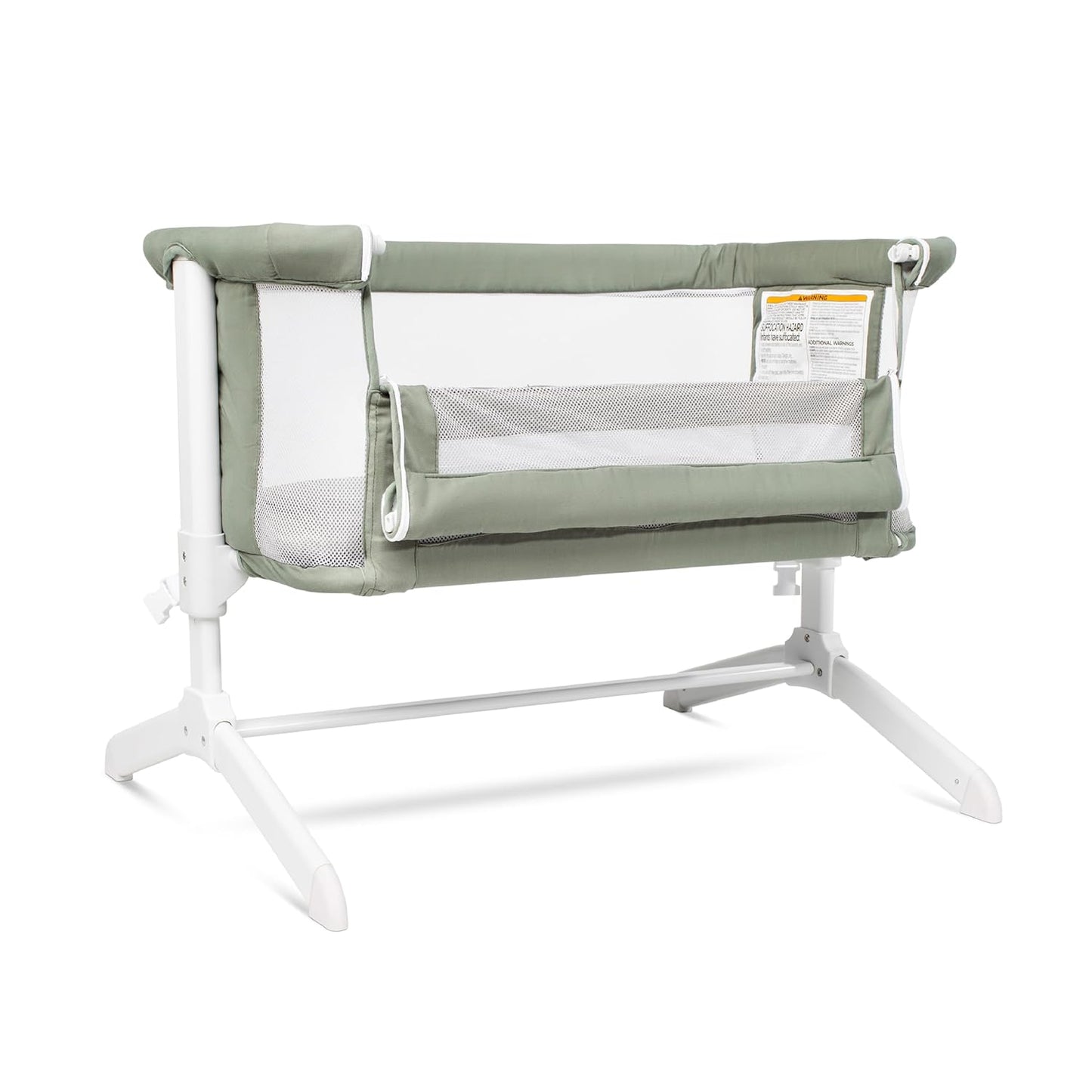 Baby Delight Beside Me Serenity Bassinet | Lightweight Bedside Sleeper & Baby Bassinet | 7-Position Height Adjustment | 100% GOTS Certified Organic Cotton Fabric | Organic Sage