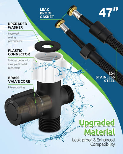Handheld Bidet Sprayer for Toilet, Muslim Shower Water Jet Spray for Toilet, Bidet Faucet Cloth Diaper Sprayer for Baby Wash, Adjustable Water Pressure with Bidet Hose for Feminine Wash