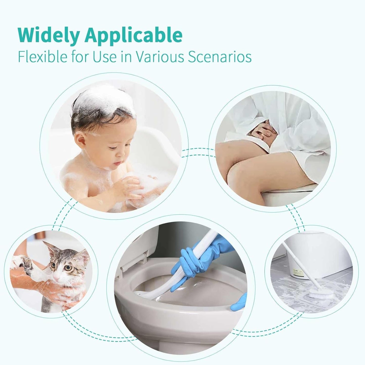 BARROCK Bathroom Hand Held Bidet Sprayer for Toilet Handheld Shattaf Spray Head Attachment Replacement, Adjustable Water Pressure for Feminine, Pets and Baby Diaper Washing, Matte Black