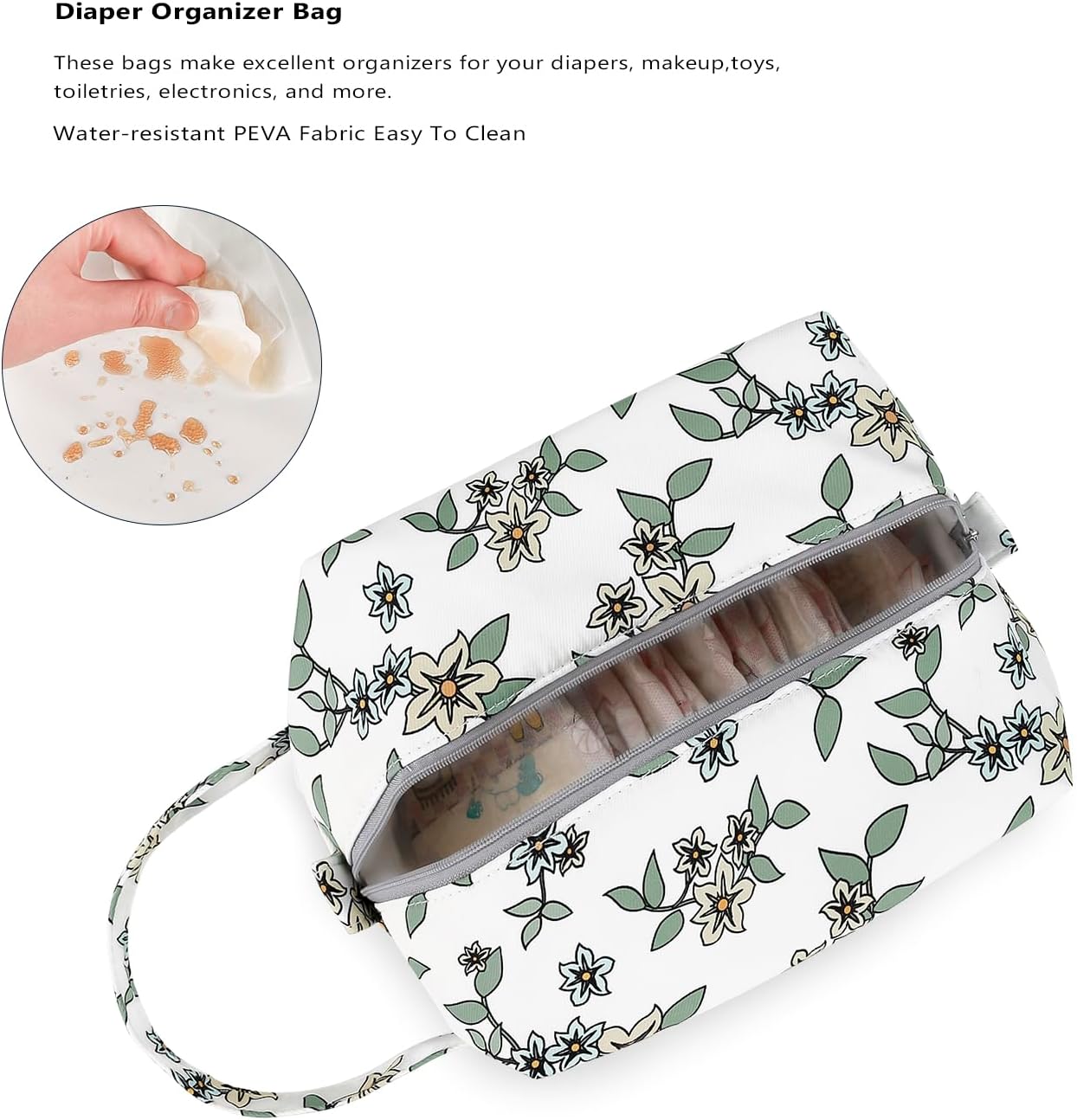 MOMIGO Wet Dry Bags for Baby Cloth Diapers - Waterproof Pod Hanging Diaper Bag Reusable, Washable for Baby Stroller, Diaper Bag, Breast Pump Parts, Travel Bag
