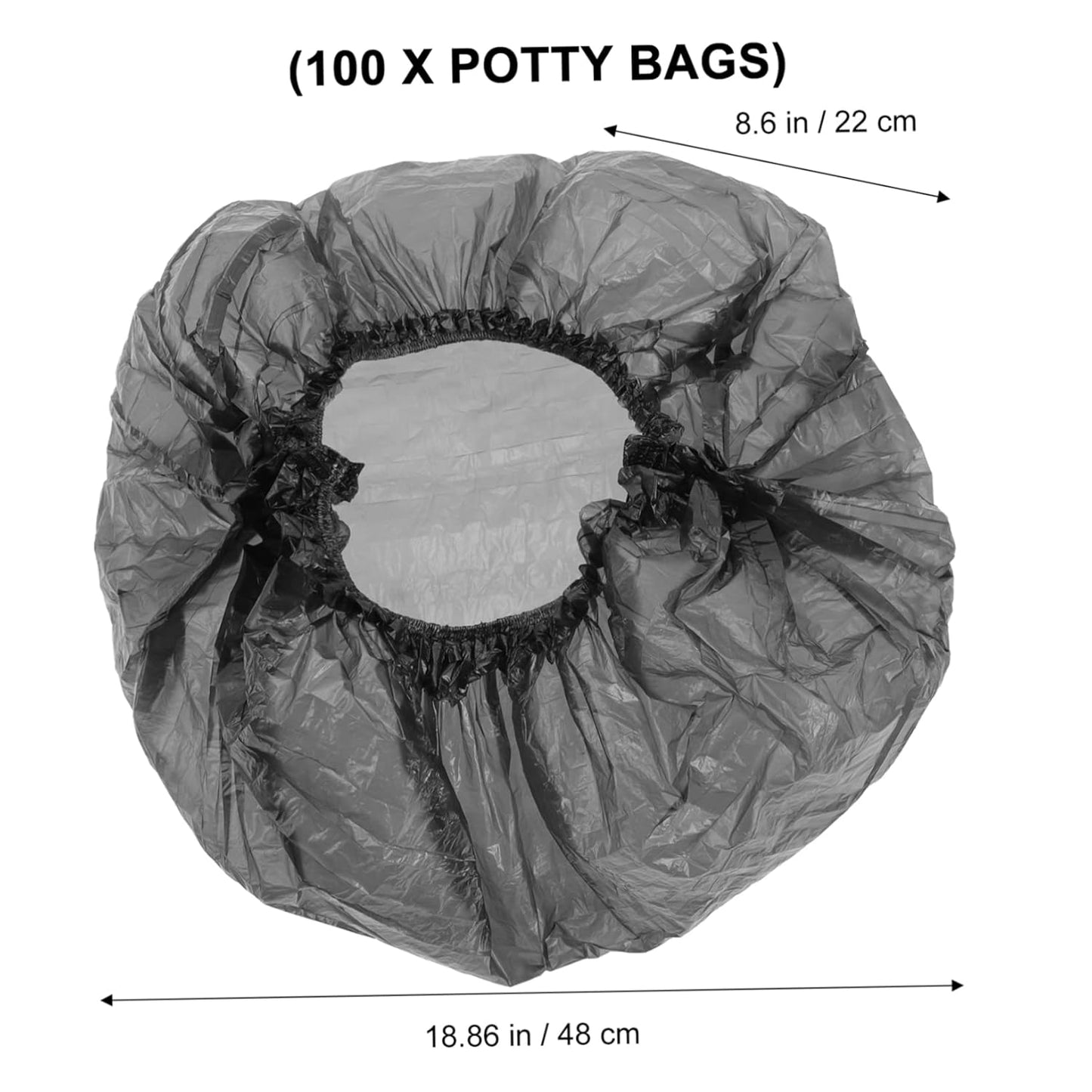 SAFIGLE Elastic Potty Liners 100 Pack Disposable Baby Toilet Trash Bags for Travel Portable Plastic Potty Chair Liners Bathroom Training