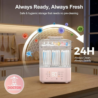 Bottle Sterilizer and Dryer, Compact Electric Steam Baby Bottle Sterilizer丨Esterilizador de Biberones for Baby Bottles, Pacifiers, and Pump Parts, Large Capacity