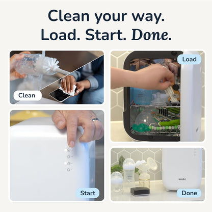 WABI UV LED 3-in-1 Sanitizer & Dryer MINI Box | Disinfect, Dry, & Store Everyday Items, Baby Feeding Gear, and Electronics | Touch Control, LED (No Mercury) | Smart Storage Mode | Fits 4-6 Baby Bottle