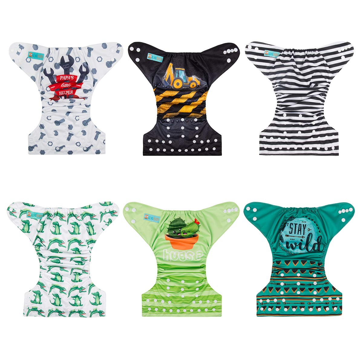 ALVABABY 12pcs Microfiber Inserts,Soft Cloth Diaper Liner,3-Layer Absorbent Inserts,Reusable for Baby Cloth Diapers 12T