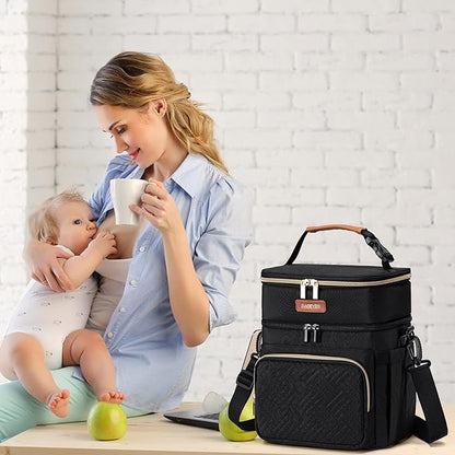 Breastmilk Cooler Bag with Ice Pack Fits 6 Baby Bottles Up to 9 Ounce