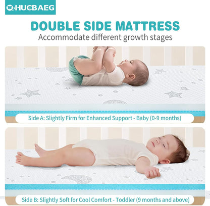 Pack and Play Mattress, 38x26 Pack N Play Mattresses Pad Dual-Sided Soft & Firm Memory Foam 3 Inch Thick with Breathable Removable Cover