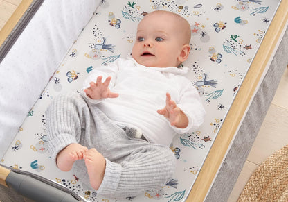 Tutti Bambini Premium Bassinet Sheets (2 Pack) - Soft & Breathable Bamboo Jersey, Double-Strength Bedside Sleeper Sheets, Fits Mattresses from 20.8 x 31.5 in to 23.6 x 35.4 in (Our Planet)